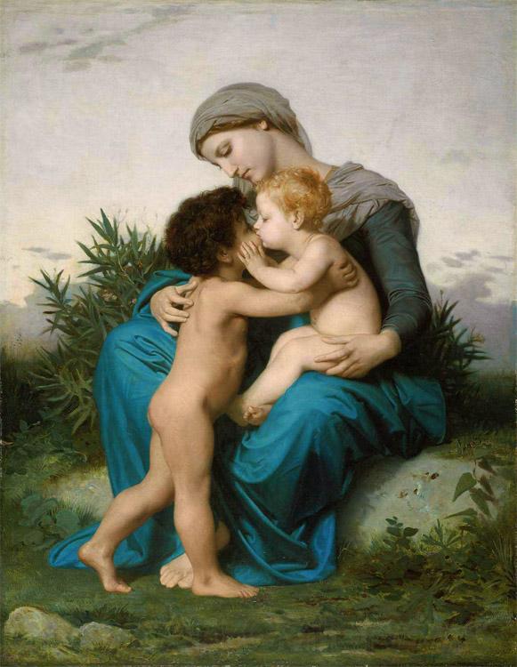Adolphe William Bouguereau Fraternal Love (mk26) Norge oil painting art